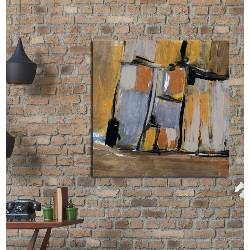 «Golden Squares III», reproduction de peinture à l'aquarelle, H 18 po x l 18 po x P 1 po, Toile tendue