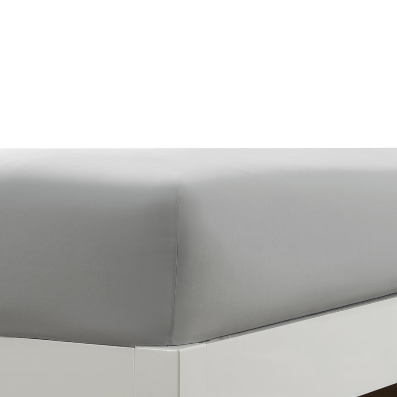 Soft Microfiber Fitted Sheets Moisture Wicking Fitted Bed Sheets Fits Up to 16" Deep Pocket, King, Silver