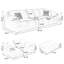 White Polyester 3 - Piece Living Room Set