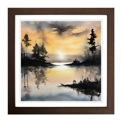 Sunrise Ink Wash No.7 - Framed Print