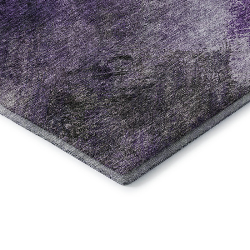Tapis mauve Premium lavable à la machine Cerrito AMF590, Rectangulaire 8 pi x 10 pi