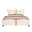 Structure de lit pleine grandeur en similicuir rembourré, avec tête et pied de lit en forme de papillon, structure de lit plateforme avec décorations en métal doré, aucun sommier nécessaire, beige-1498817345-1498817358