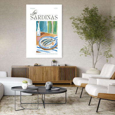 Mediterranean Sardine Dish Vibrant Contemporary Fish Summer Wall Art