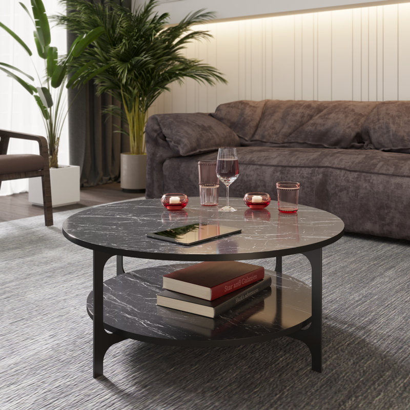 Table basse avec rangement, Noir, Bendire