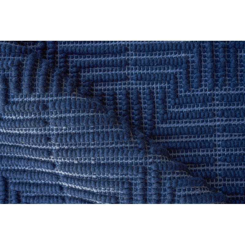 Rectangle Manzoni Navy Handmade Cotton/Viscose Area Rug, Rectangle 9' x 12', Navy