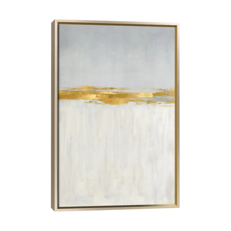 Linear Gold II - reproduction d'art murale - toile encadrée, H 48 po x l 32 po, Impression encadrée sans passe-partout