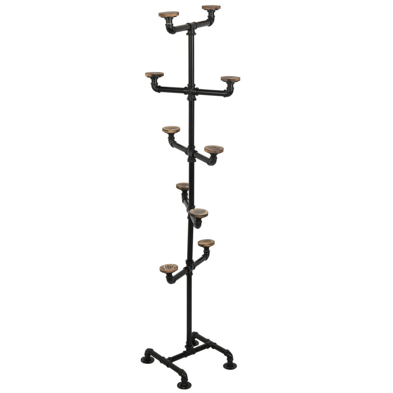 Areece Iron Freestanding 10 - Hook Coat Rack