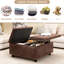 Carré brun surdimensionné en cuir brun avec construction, salon, grande table basse, compartiment de rangement-1102058649