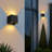 Matte Black Aluminum Cube Led Outdoor Wall Sconce Up Down Light With Adjustable Light Beam-376875201