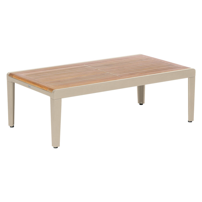 Aura Outdoor Teak Coffee Table, Champagne, 16" H x 47" W x 26" D