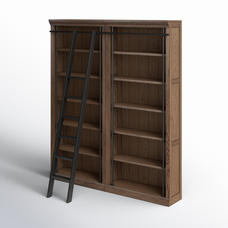 Lorna Bookcase with Ladder - Wooden Bookshelf