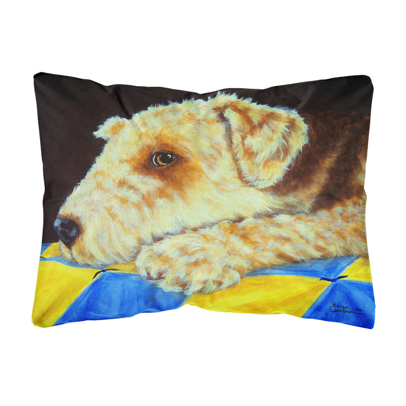  Coussin intérieur / extérieur Airedale Terrier Momma's Quilt