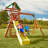 Scrambler Wooden Swing Set with Slide, Swings and Climbing Wall