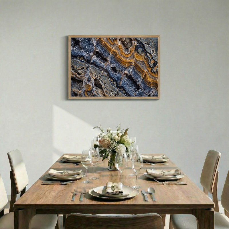 «Layered Brown and Grey Agate», art mural sur toile, 18"H x 24"W