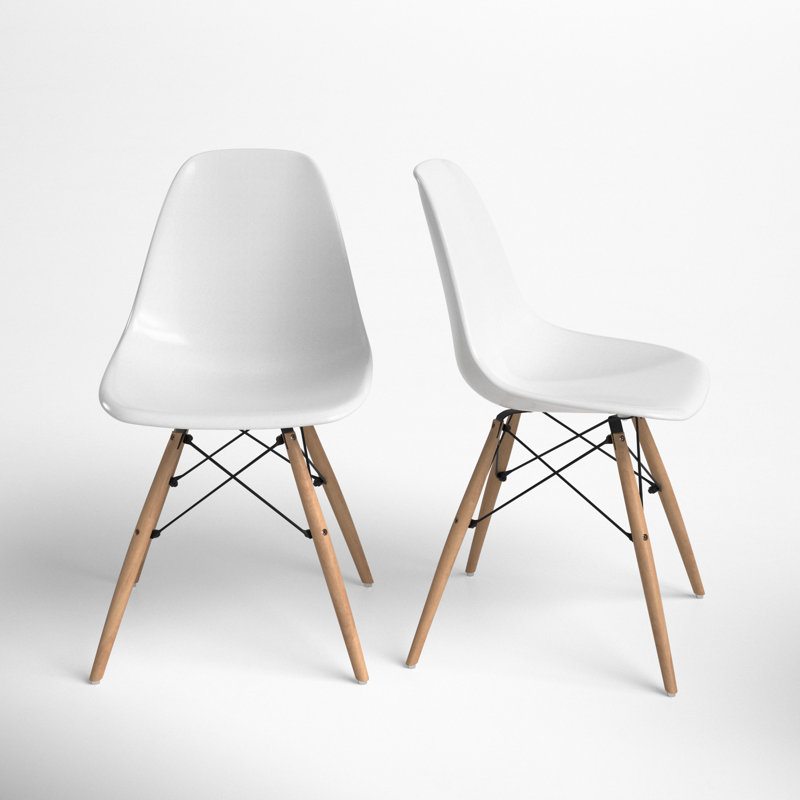 Jordan Side Chair, White, Natural