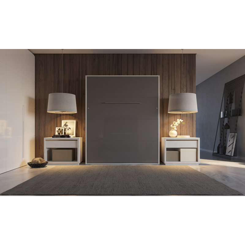 Aubri European Double (140 x 200cm), White/Light Grey, European Kingsize (160 x 200 cm)