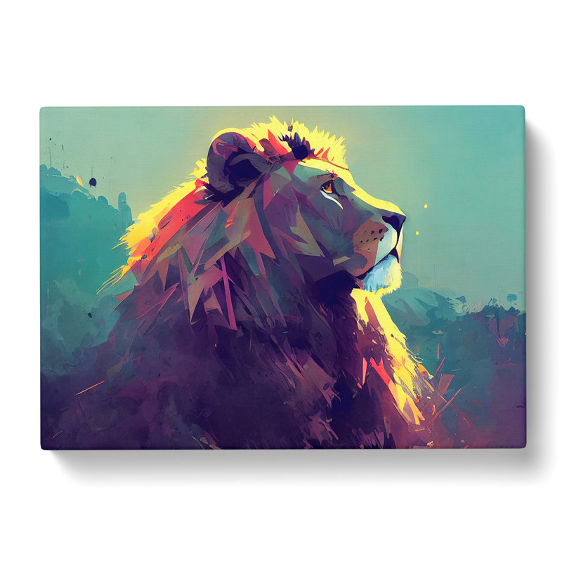 Lion Art Painting Vol.3 Abstract - Wrapped Canvas, 50cm H x 76cm W x 3cm D