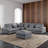 7-Pieces U Shape Sectional Sofa Cloud Couch With Removable Ottomans-1037993836