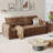 84.5" Loveseat Sofa with Tufted Feather Armrests, Sturdy Modern Couch for Living Room & Apartment-1429150563
