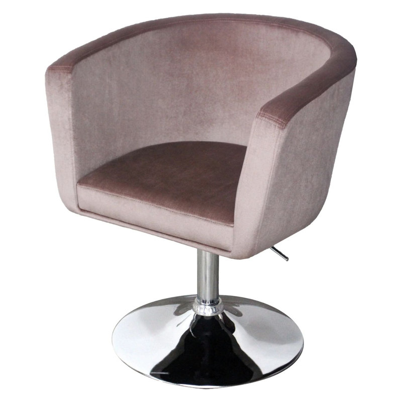 Simone Vanity Swivel Armchair with 360 Degree Rotation, Modern Makeup Seat with Adjustable Height, Pink