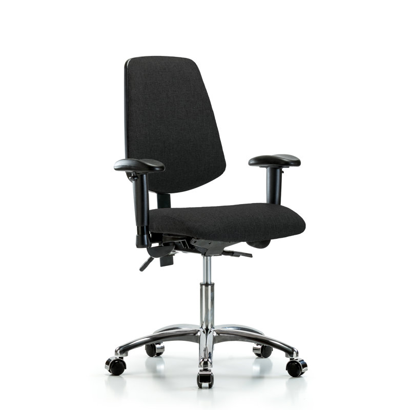 Chaise de tâches ergonomique Hannah, Noir, Roulettes, Non inclus