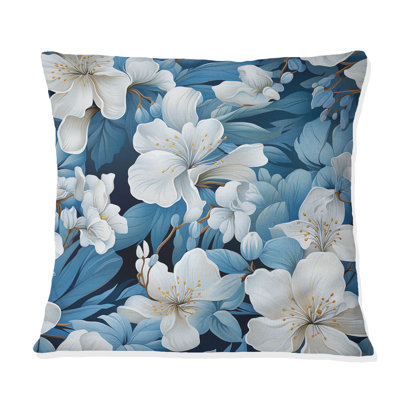 Azure Mirage Tropical Pattern - Tropical Printed Throw Pillow