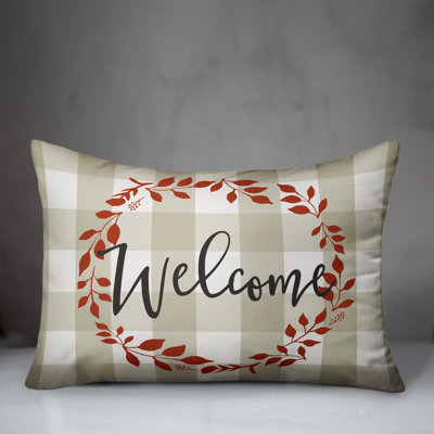  Welcome Wreath Lumbar Pillow