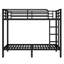 Lit superposé en métal robuste pour adultes et adolescents, silencieux, peu encombrant, sans sommier, noir-1491226089