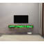 Meuble télé 82,6 po flottant avec lumières DEL et porte en verre - console multimédia rustique brun pour téléviseurs de 75 po-1794673849-1772568065