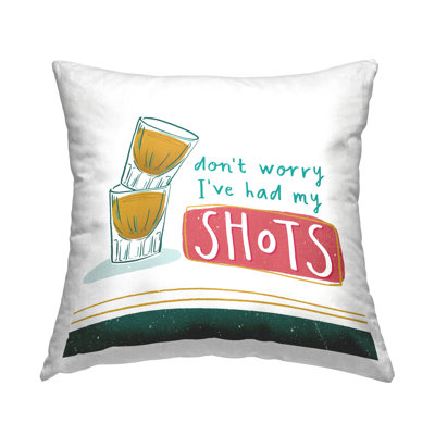 Alcohol Shots Humor Decorative Printed Throw Pillow Design by Courtney Morgenstern