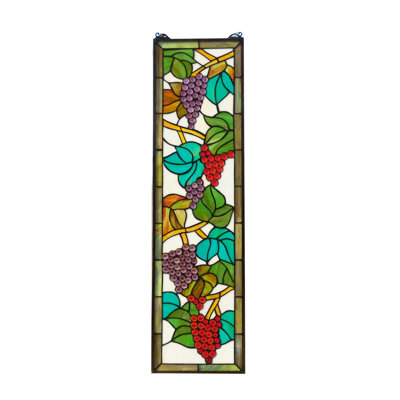 Vitrail de fenêtre en verre teinté vigne de fleurs