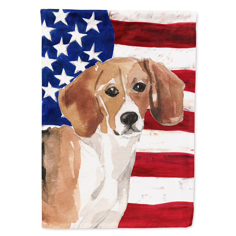 Shahnur Double Sided 40'' H x 28'' W Polyester Independence Day House Flag, Brown Beagle