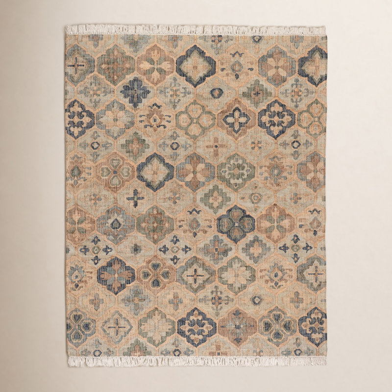 Pali Blue Handwoven Jute Rug, 8x10