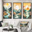 «Snow Covered Mountain Peaks», 3 pièces sur toile-808000363-808000366