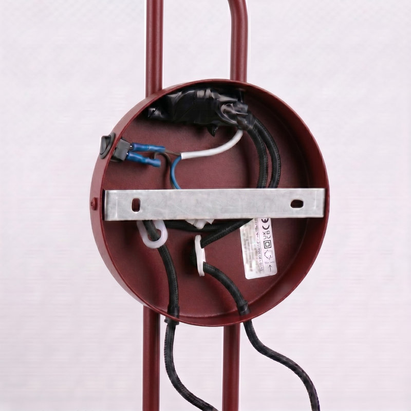Nox Steel Flush Mounted Sconce, Wall lamp NOX 2 burgundy with a switch, Burgundy, 2 Lights