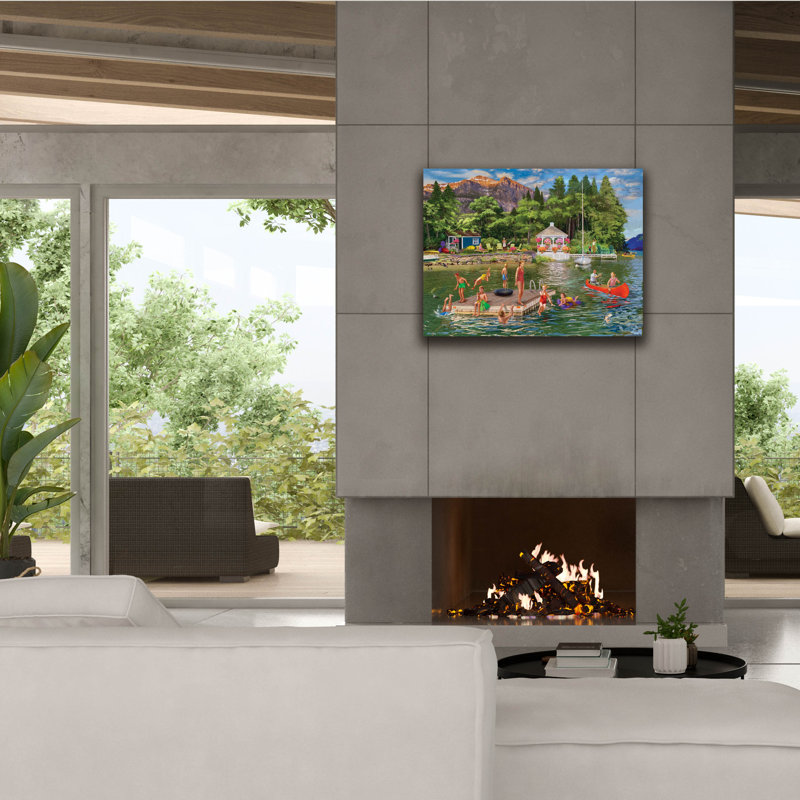 «Gazebo Lake» par Bigelow, illustrations sur toile, H 26 po x l 34 po x P 1,5 po