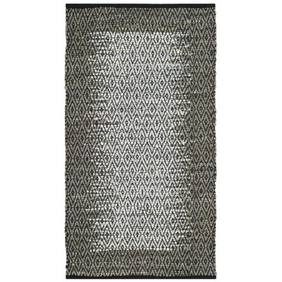 Tapis géométrique en cuir tissé à la main Phillis
