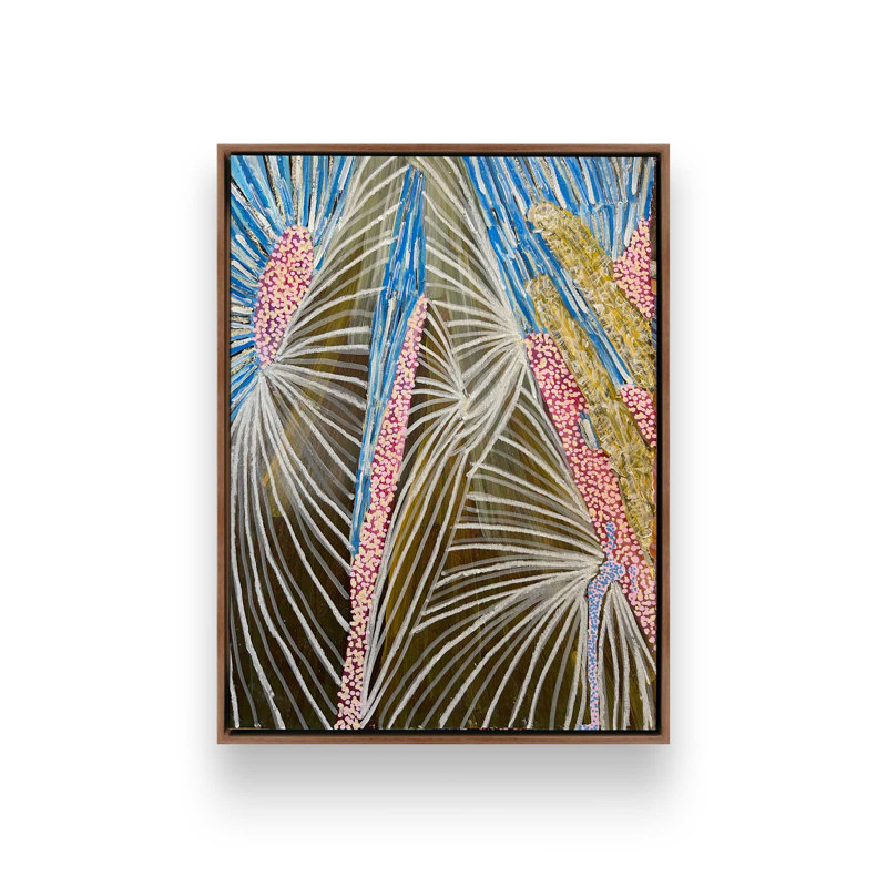 «Towering Skyward - Filifera Palms» par K'era Morgan, reproduction d'art, l 18 po x H 24 po, Toile avec cadre, Brun