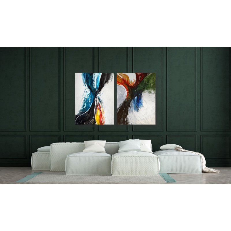 «Flight» par John Beard - Ensemble de 2 reproductions encadrées sur toile, H 40 po x l 60 po x P 3 po, Cadre flottant noir