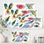 Ensemble de plumes colorées Boho VI - peinture sur toile-59760445-59760448