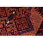Vintage Antique Tabriz Willie Black Red Hand Knotted Wool Runner- 3'7'' X 10'2''