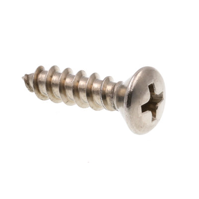 Sheet Metal Screws, Self-Tapping, Oval Head, Phillips Drive, #10 X 3/4 in., Grade 18-8 Stainless Steel (100 Pack)