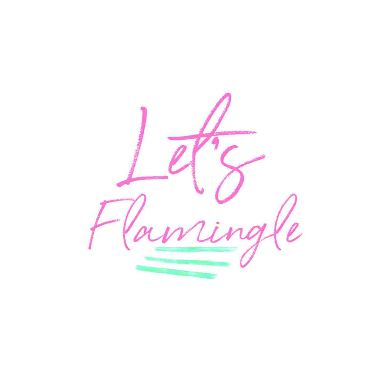 Let Us Flamingle - Art textuel sur toile tendue, L 12 po x H 12 po