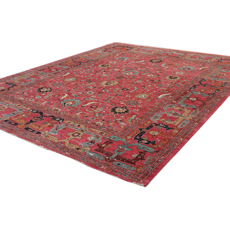 Tapis rouge noué à la main de haute qualité
