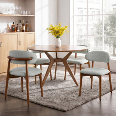 Chaises de salle à manger rembourrées en bois (ensemble de 4)