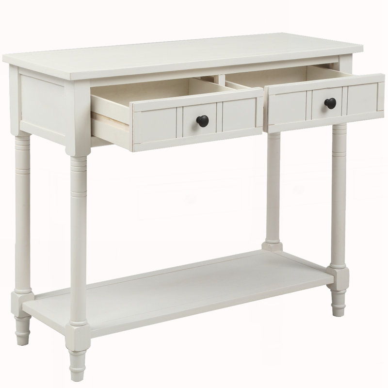 Console de style traditionnel avec deux tiroirs, Ivoire ivoire