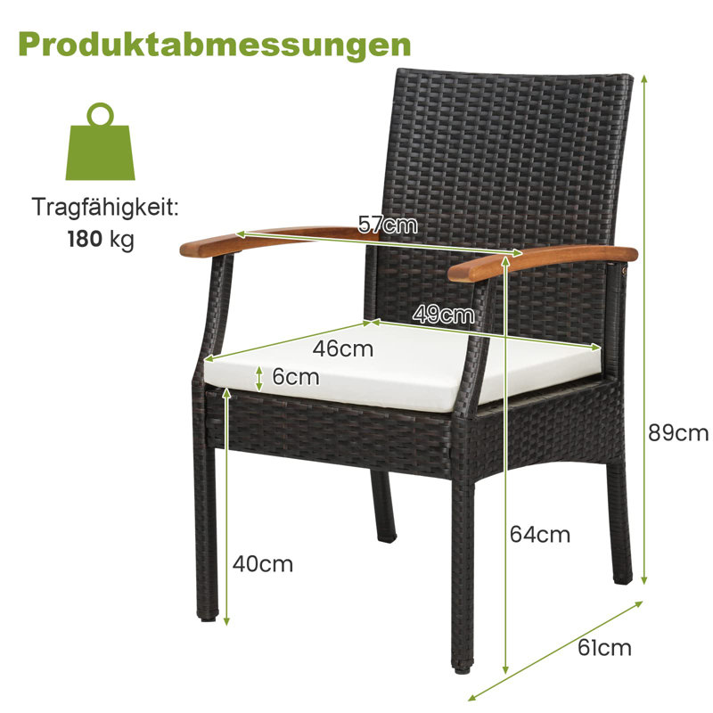 Mitchellville Patio Dining Armchair with Cushion