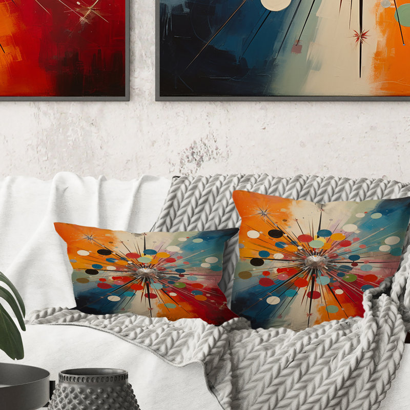 Coussin coloré Colorful Mid Century Optique Serenade IV - Abstract Midcentury