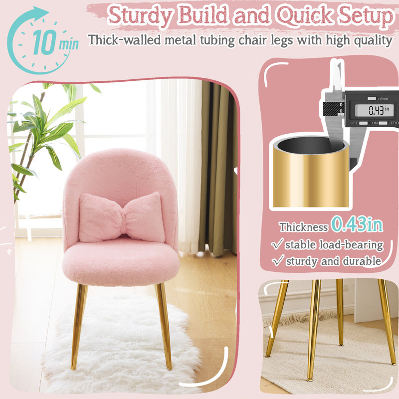 Winao 21.26'' W Make-Up Chair, Pink