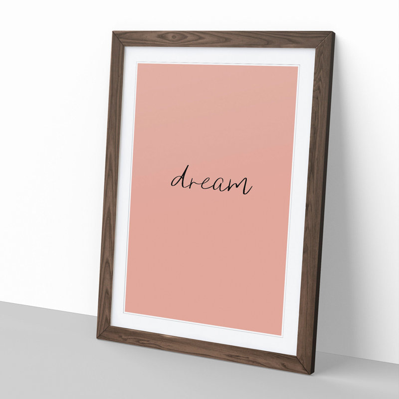 Dream - Picture Frame Typography, Walnut, 65cm H x 48cm W x 2cm D